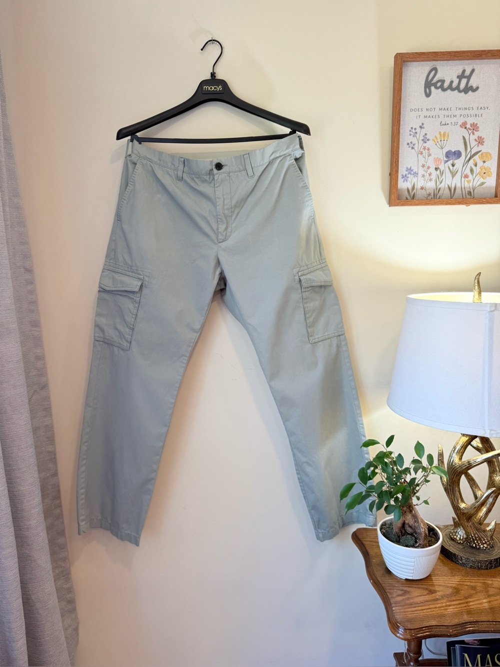 Marc Anthony Men's Cargo Pants - Light blue Gray size 38/32
